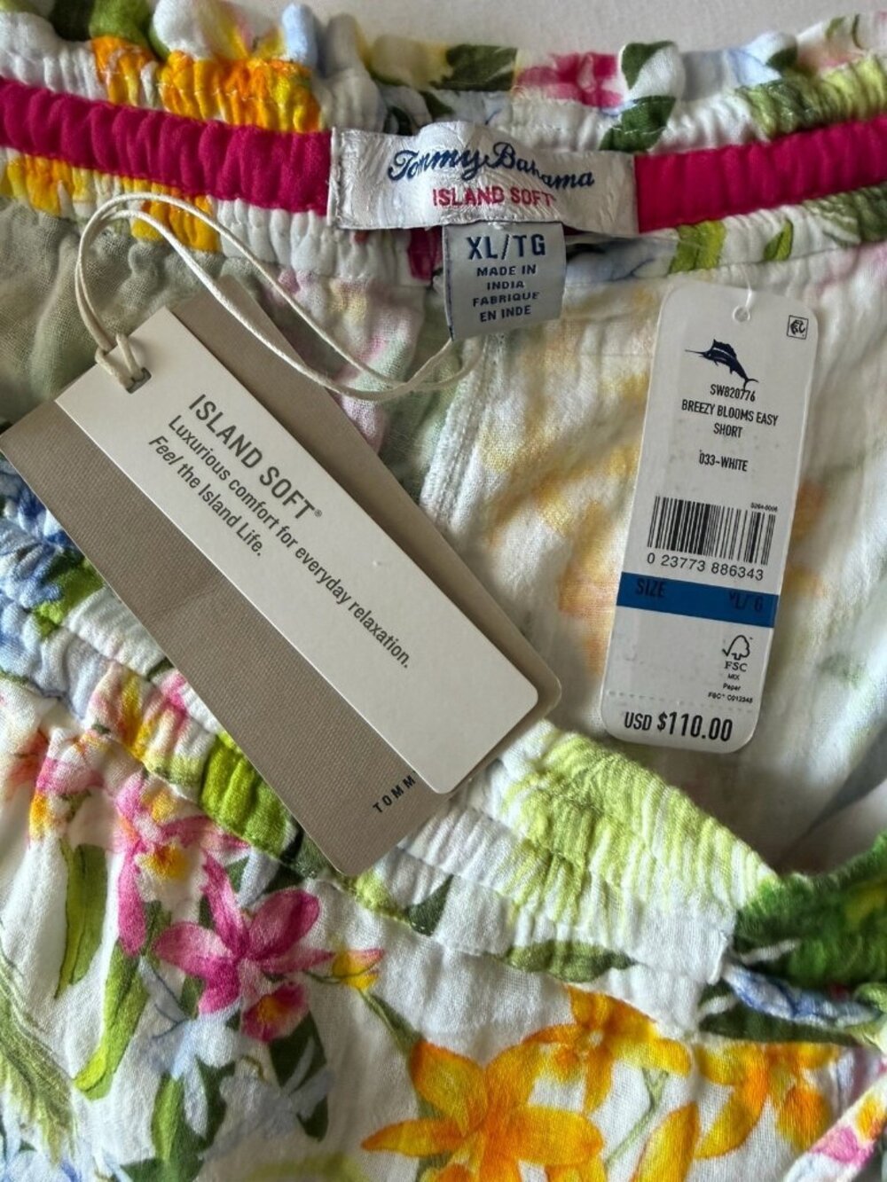 Tommy Bahama Women's XL Breezy Blooms Island Cotton Gauze Easy Shorts Floral - Picture 7 of 8